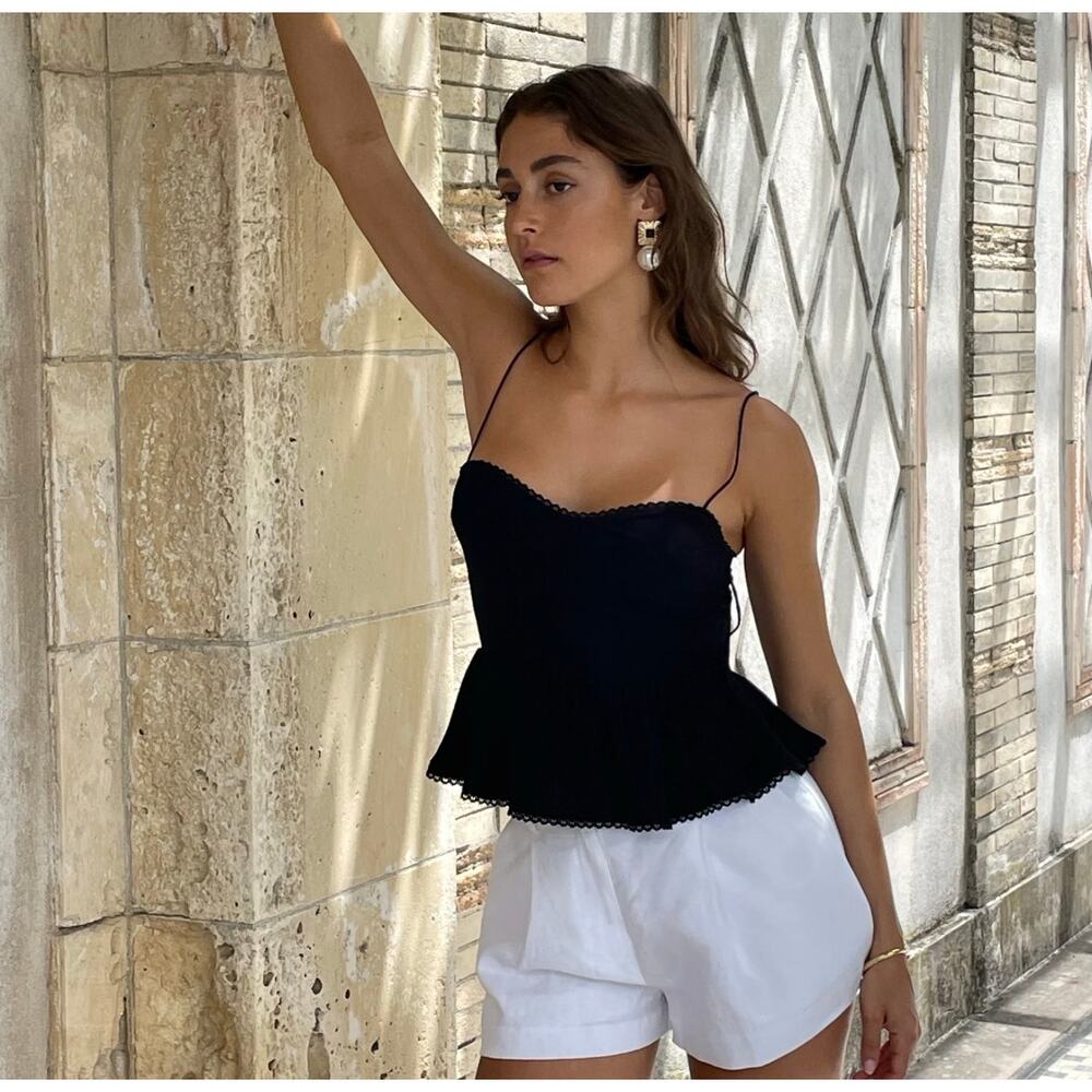New O.P.T black Elodie tank top blouse size 2 $122 - Picture 3 of 7